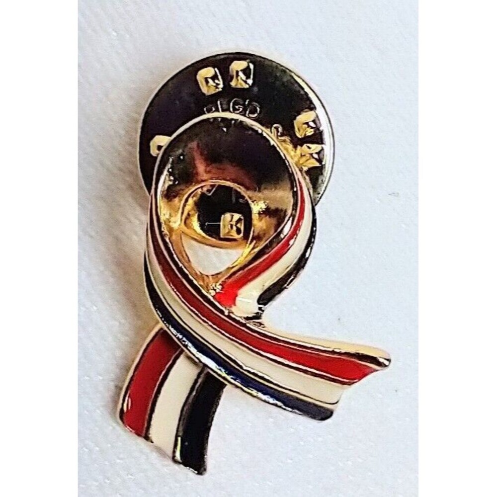 USA RIBBON  Patriotic Lapel Pin Badge Excellent Condition Ballou
